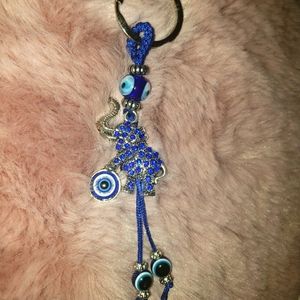 Evil eye elephant key chain